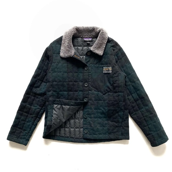 Patagonia RARE Legacy Collection Retro Label Reclaimed Wool Plaid Down Jacket - Picture 1 of 8